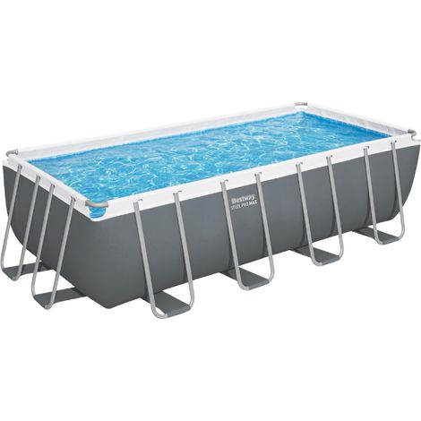Bestway Piscine hors sol tubulaire rectangulaire Bestway Steel Pro Max 488 x 244 x 122 cm gris (1/5)