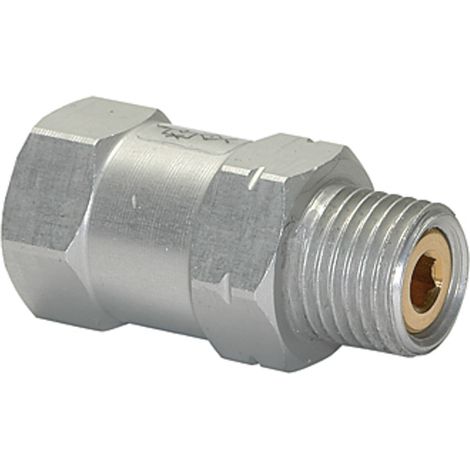 Riegler Strömungsventil, AG u., Alu, Kugelsitzven. pu = -0,3bar l/min 2,9 (1/2)