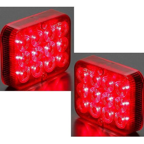 2x 12LEDs 2.4w Rouge Antibrouillard Arrière Éclairage 12v24v Remorques Homologation Brouillard de Remorque,LED Feux Arrière De Remorques12V Étanche Imperméable pour Voiture Caravane Camion (1/5)