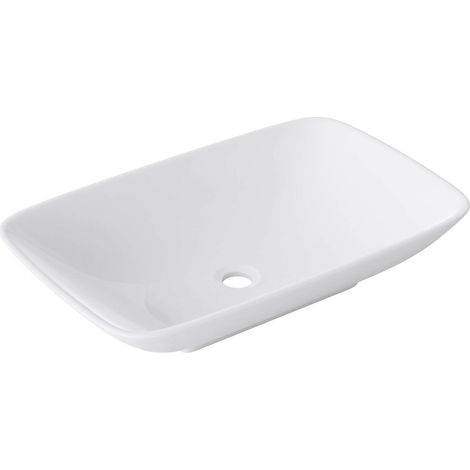 Mai & Mai Lavabo da Appoggio 58.5x37x12cm, Lavandino Bagno Lavabo in Ceramica Nano Rivestimenti Inclusi, Bianco Brüssel159 (1/5)