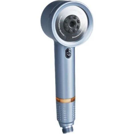 Nuevo cabezal de ducha auxiliar de alta potencia, fabricado en ABS de alta calidad, panel de acero inoxidable 304 con sistema de filtración integrado, elemento filtrante reemplazable, 4 modos - azul (1/4)