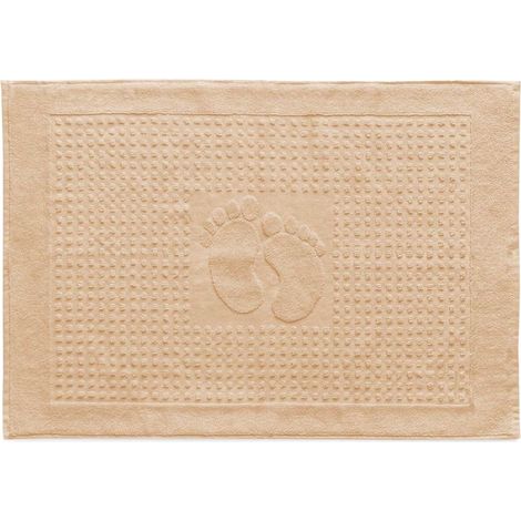 Rechteckiger Badeteppich 50x70 cm, TERRY-Muster, hellbeige (1/5)