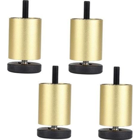 Set mit 4 verstellbaren Möbelfüßen aus Aluminiumlegierung, Ersatzfüße für Sofa und Bett, Gold, 6 cm (1/4)