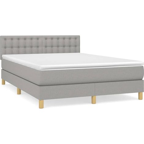 Maison Exclusive - Cama box spring con colchón tela gris claro 14 (1/5)