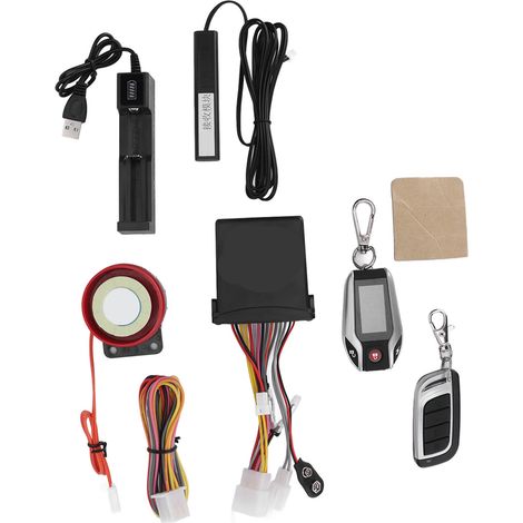 Système d'alarme bidirectionnel pour moto avec écran LCD, kit antivol multifonction 12 V et PKE pour véhicules tout-terrain (1/5)