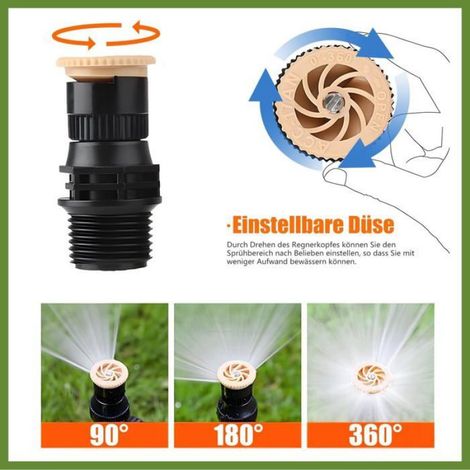 Arroseur Rotatif - Lot de 2 - Alliage et ABS - Secteur 360° - Jardin et Pelouse - 24x8x3 cm MIROIR ELECTRIQUE (1/5)