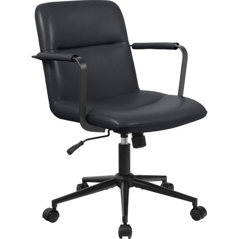 Chaise de Bureau Hilda Cuir Véritable Noir