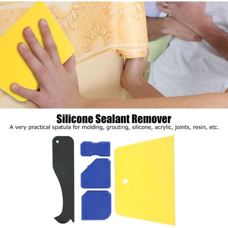Ensemble de 5 outils pour mastic : outil à calfeutrer le silicone, grattoir à papier peint. (1/5)