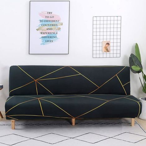 Housse De Canapé-lit - Extensible Antidérapante Pour Futon Sans Accoudoirs - Taille Unique (1/5)