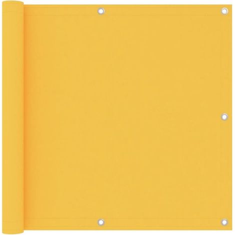Brise-vue de balcon 90 x 400 cm en tissu Oxford, jaune, protection contre le vent et les UV, écran d'intimité de hauteur standard (1/5)