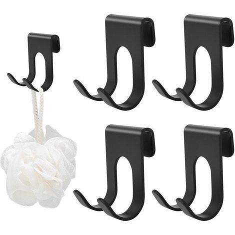 Support de Rasoir - MARQUE Inconnue - Lot de 4 - Aluminium - Noir - Installation sans perçage (1/4)