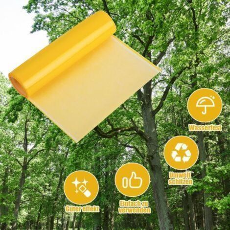 Bande Glue Arbre Ruban D'arbre Jaune piège à Colle Protéger les Arbres (10mx10cm) pour Empêcher Chenilles Fourmis Autres Insectes Nuisibles de Grimper sur les Arbres