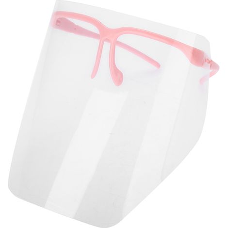 Masque facial dentaire professionnel, écran de protection buccal détachable, visière rose réutilisable, protection intégrale pour clinique dentaire, hygiène et confort. (1/5)