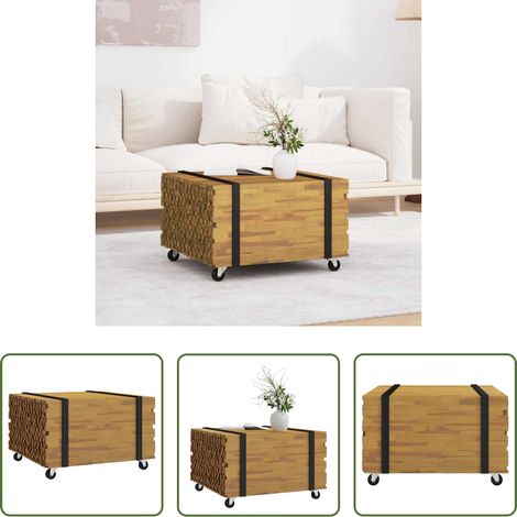 Table basse en teck - Table basse Marron 60 x 60 x 38 cm Bois de teck massif (1/5)