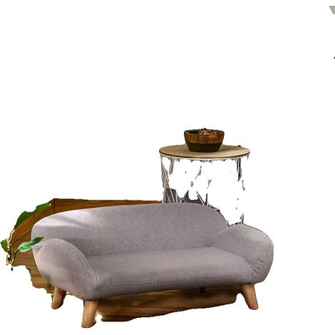 Sofá para mascotas, material de nailon, dimensiones 80 cm x 60 cm x 20 cm, grosor del cojín 6 cm, lavable a mano, diseño escandinavo. (1/5)