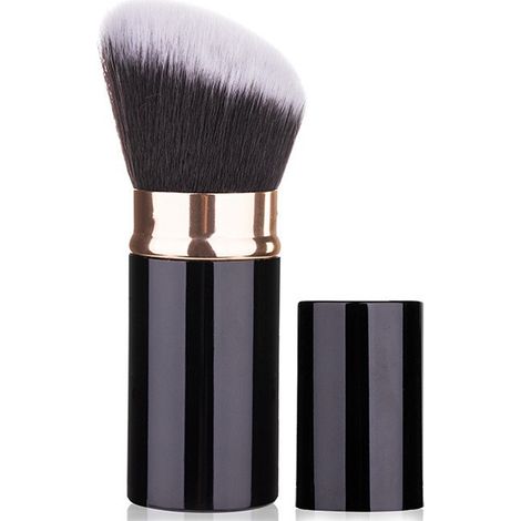 Pinceaux de maquillage rétractables pour le fond de teint, pinceau plat de voyage avec capuchon (1/5)