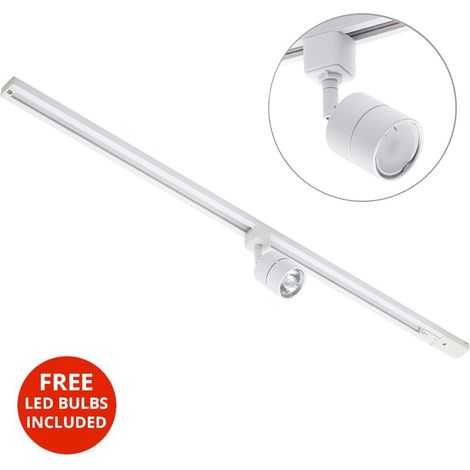 Litecraft 1 Metre Kitchen Track Light With 1 Soho Fixture & LED Bulb - White