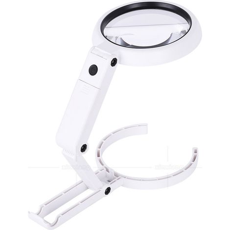 Loupe de bureau pliable à 8led, 90mm, prise USB pour lire et réparer les circuits imprimés 10 fois (1/5)