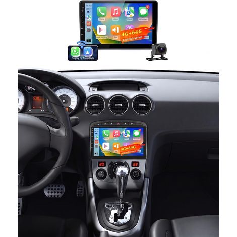 4+64G Autoradio CarPlay sans Fil pour 308/408 2007-2015 Android Auto, Écran Tactile Radio Voiture avec Bluetooth 5.0/GPS/Caméra de recul/FM/WiFi/SWC (1/5)