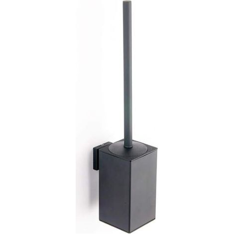 304 stainless steel toilet brush, wall-mounted toilet brush holder, black (1/5)