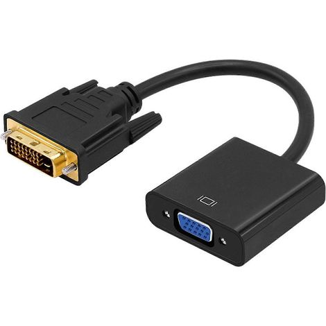 Câble adaptateur DVI vers VGA haute performance, adapté aux ordinateurs de bureau et portables, prend en charge une résolution haute définition jusqu'à 1080p, durable et résistant. (1/5)