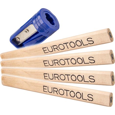EUROTOOLS Zimmermanns-Bleistifte mit Spezialspitzer (1/3)