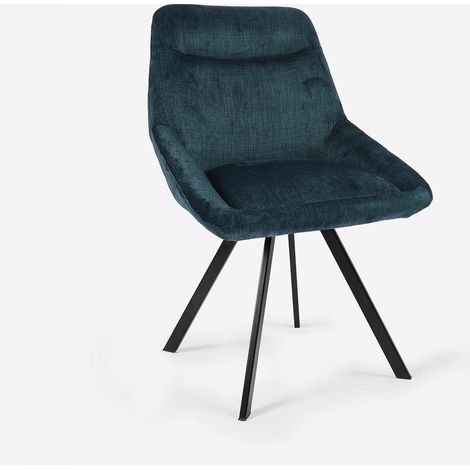Set 2 poltrone in velluto elegante con base metallo Ondara - Blu