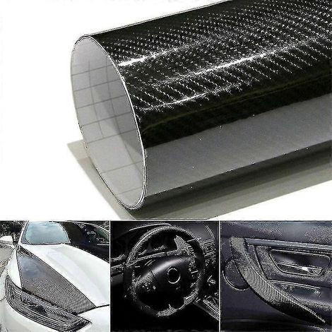 Film adhésif imitation fibre de carbone 5D brillant pour voiture, disponible en 1 m, 2 m, 3 m, 4 m et jusqu'à 50 cm. (1/5)