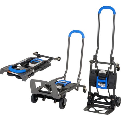COSCO Carrello Capacità 135kg Multi-Posizione Pieghevole Portacasse Manuale Da Trasporto (Blu) (1/3)