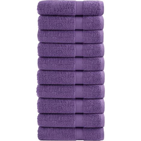 Serviettes de qualité supérieure SOLUND, lot de 10, violettes, 50 x 100 cm, 600 g/m²
