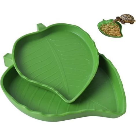 1 Reptilien-Wassernapf, blattförmig, hochwertiger Kunststoff, Schildkrötenzubehör, asymmetrisches Becken für Terrarien