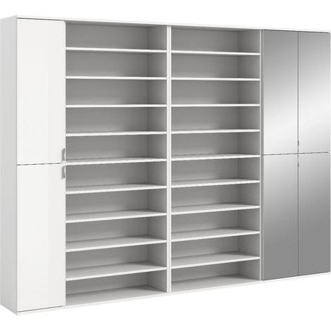 ProjektX Garderobenmöbel Set P13 Weiß hochglanz, weiß.