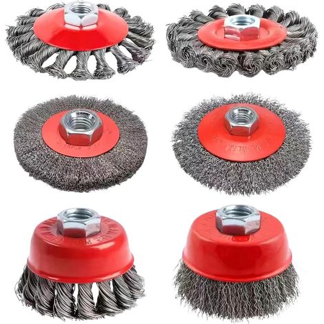 Brosse Métallique pour Meuleuse Brosse à Fil Nœudé 6 Pièces (1/5)