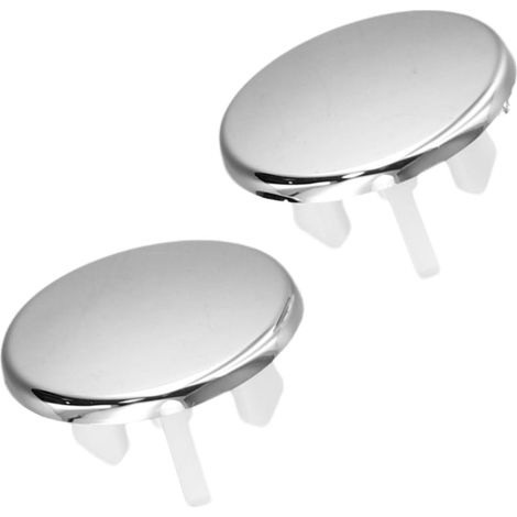 2 bouchons trop-plein, 22-24 mm, ABS, avec anneau, pour lavabo (1/5)