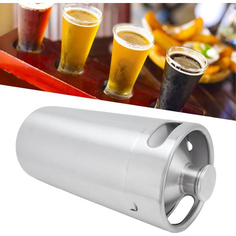 Miniatur-Bierfass aus Edelstahl (3,6 l) mit Deckel, ideal für Zuhause, Gastronomie und Weinherstellung. (1/5)