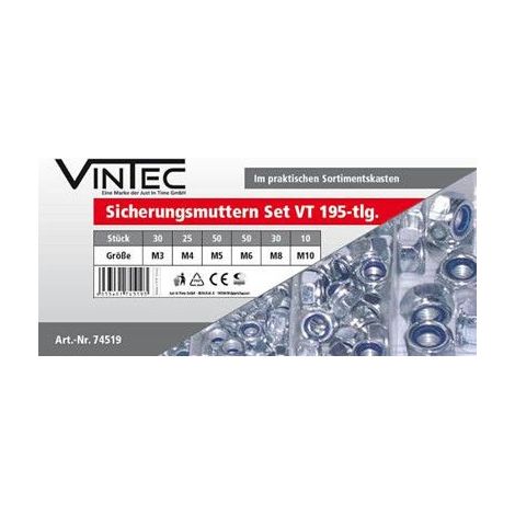 Assortiment 195 contre-écrous NILSTOP VT195 - VINTEC