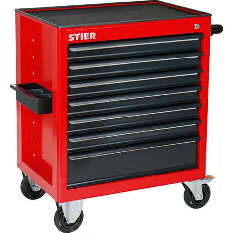 Stier – Servante d'atelier vide 7 tiroirs – Capacité de charge par tiroir 35 kg – Rails de tiroir sur roulements à billes – Dimensions 884x696x490mm (1/5)
