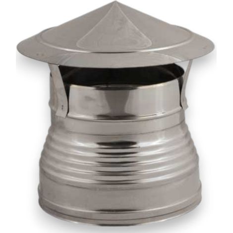 Chimenea de doble pared con casquillo chino de acero inoxidable aislamiento de lana de roca - Tamaño Ø 15/20 cm