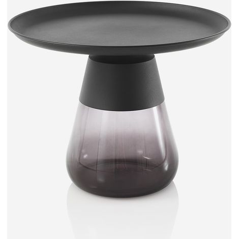 Runder Beistelltisch Elios 60 aus Glas und Metall fürs Wohnzimmer