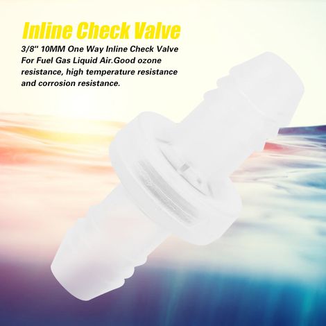 Clapet anti-retour unidirectionnel en ligne 3/8" 10 mm pour carburant, gaz, liquide, air (coque en PP/joint en VITON)