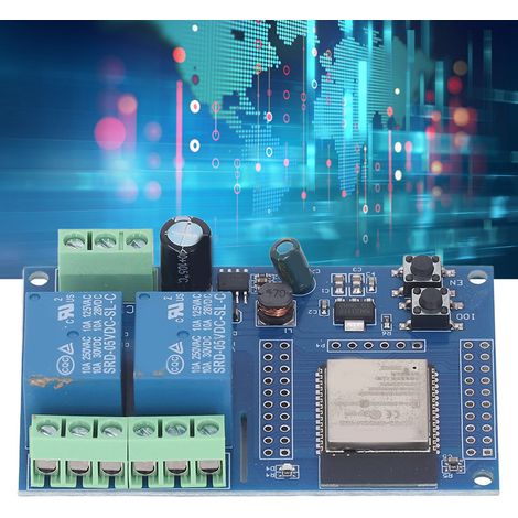 Module relais double canal ESP32 alimenté en 5-60 V CC, carte de développement ESP32, carte de développement secondaire ESP32-WROOM (1/5)