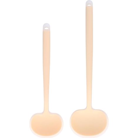 Spatule-cuillère en silicone champignon orange translucide, résistante à la chaleur, lot de tailles L+M (1/5)