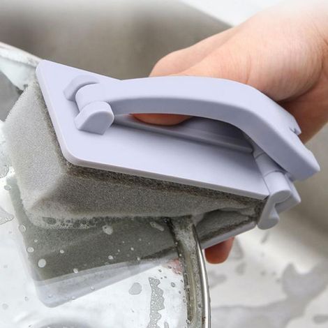 Spazzola per la pulizia con spugna e manico pieghevole - Risparmia spazio e controlla il consumo d'acqua - In PP e spugna - Multiuso per cucina e bagno (1/4)