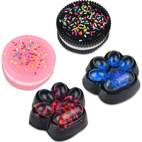 Patte de chat squishy, Pack de 4 jouets de détente Taba Squishy, Patte de chat squishies, Jouets squishy pour TDAH, Autisme, Bureau, École, Voyage (1/5)