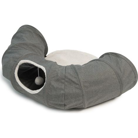 Túnel de juego gris Vesper para gato, duradero y práctico