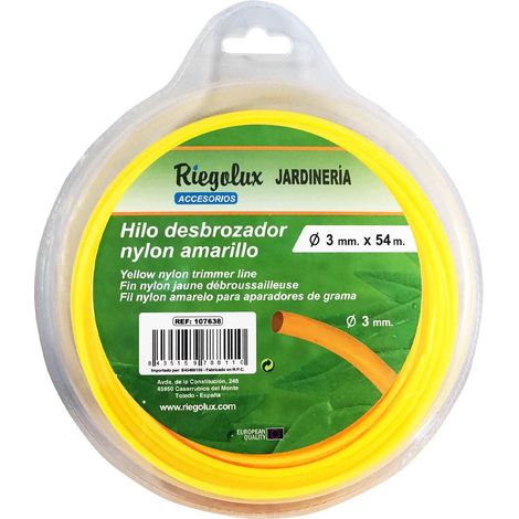RIEGOLUX 107638 Decespugliatore Rotondo in Nylon, Giallo, 3 mm x 54 m (1/4)