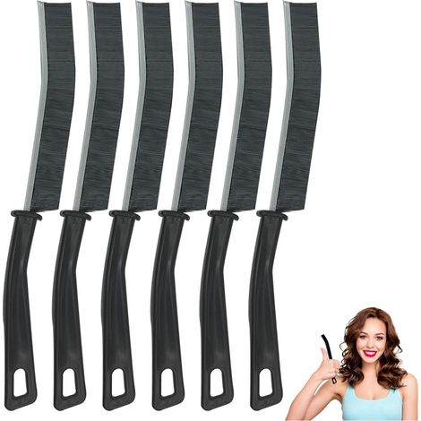 Grout Brush Set of 6 Hard Bristles Alloy for Narrow Grouts - Multi-Function Cleaning Brush for Tile Bathroom Kitchen and Floor Corners (Black) (1/5)