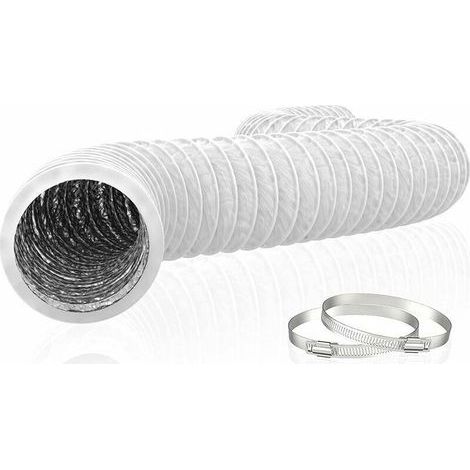 Tuyau d’évacuation flexible en aluminium et PVC, diamètre 150 mm, longueur 6 m, pour extracteur d’air, climatisation et sèche-linge