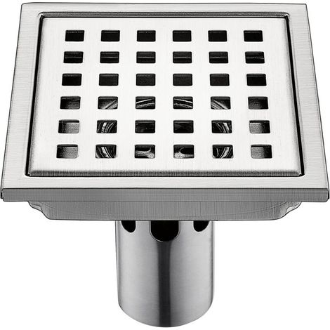 Deodorante per pavimenti di bagno e WC in acciaio inox 15x15 cm, a grande spostamento DN50, a forma di foglia quadrata a forma di insetto.