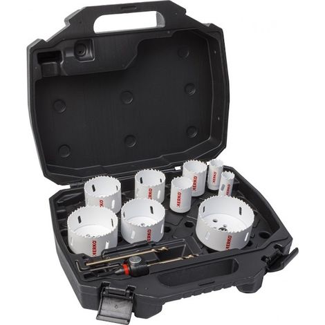 Coffret de 9 scies trépan et accessoires - ERKO